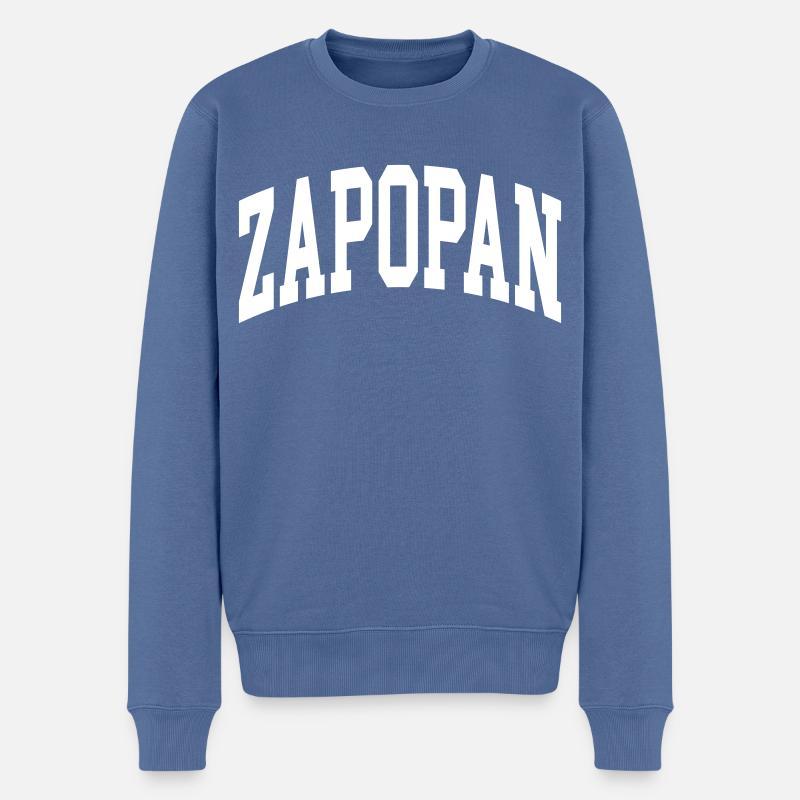 Zapopan - Männer Premium Bio Pullover - Taubenblau