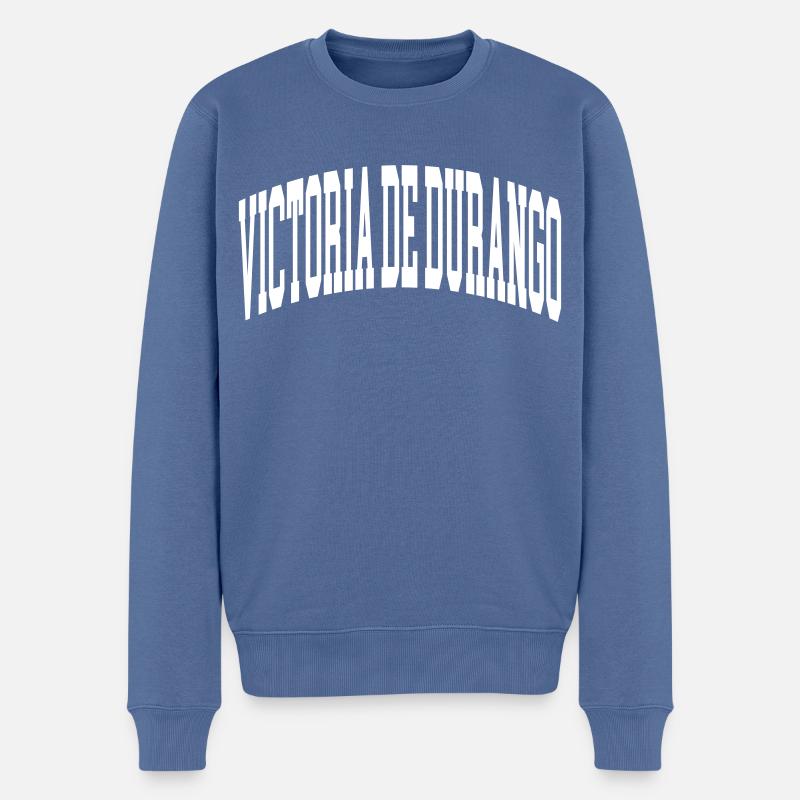 Victoria de Durango - Pull Premium bio Homme - bleu pigeon