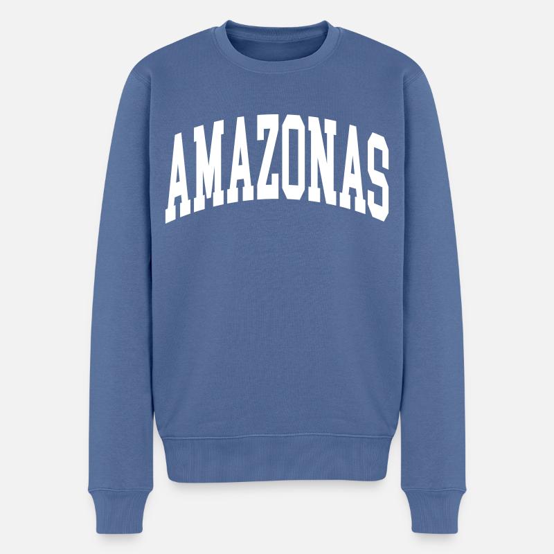 Amazonas - Männer Premium Bio Pullover - Taubenblau