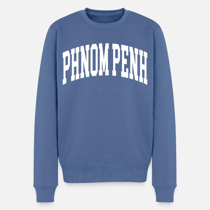 Phnom Penh - Pull Premium bio Homme - bleu pigeon
