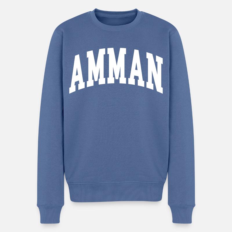 Amman - Männer Premium Bio Pullover - Taubenblau
