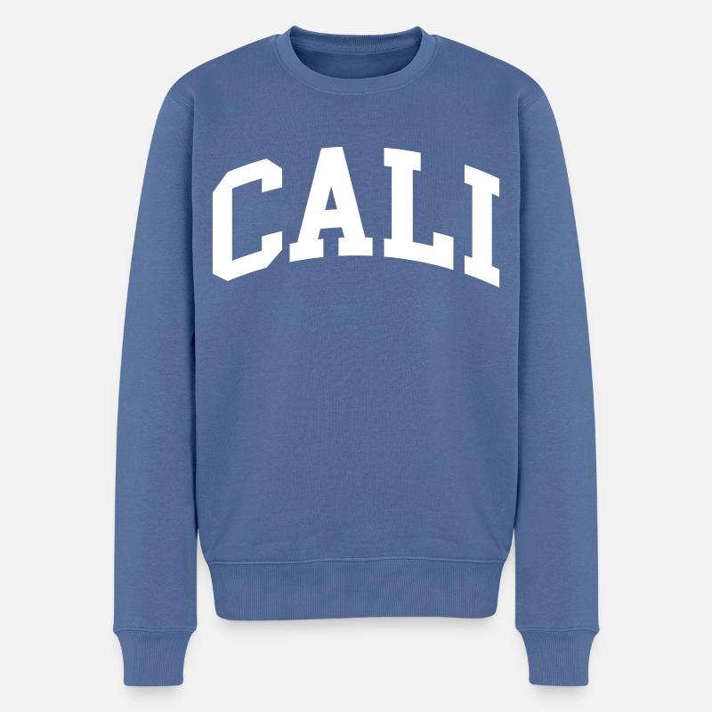 Cali - Männer Premium Bio Pullover - Taubenblau