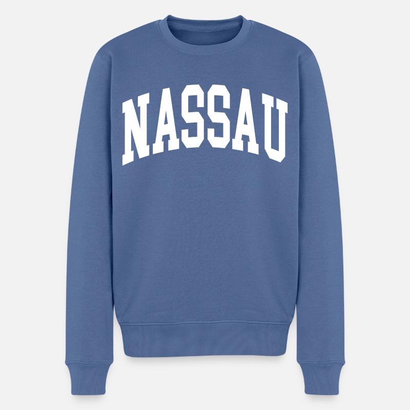 Nassau - Männer Premium Bio Pullover - Taubenblau