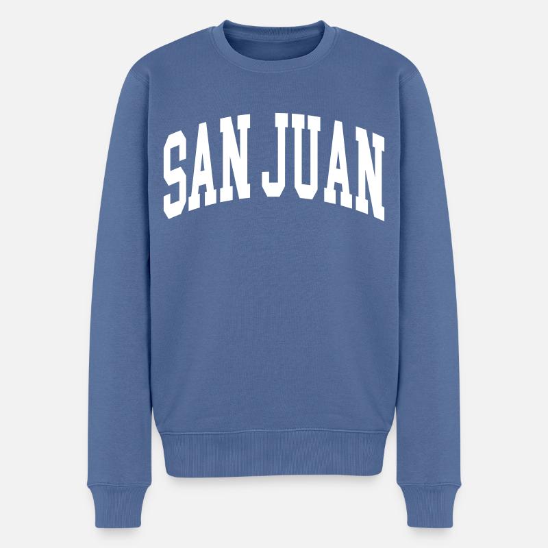 San Juan - Männer Premium Bio Pullover - Taubenblau