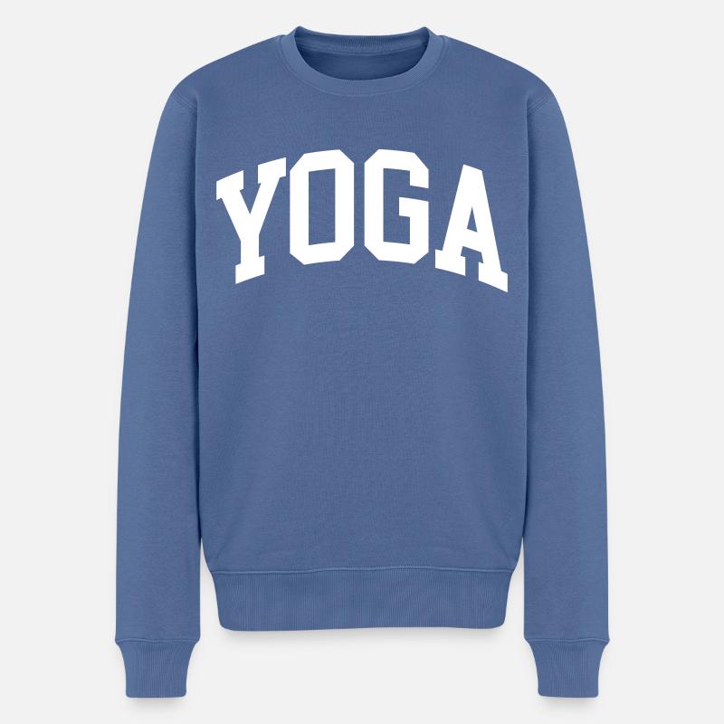 Yoga - Männer Premium Bio Pullover - Taubenblau