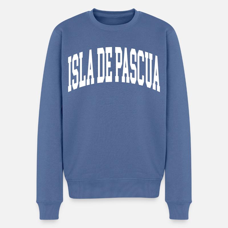 Isla de Pascua - Männer Premium Bio Pullover - Taubenblau