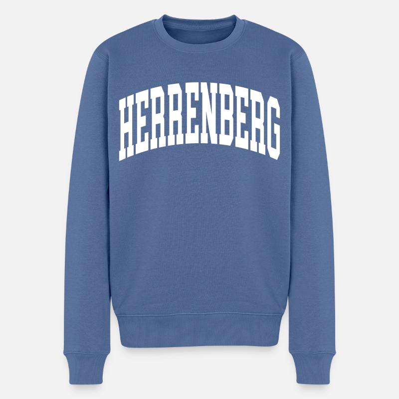 Herrenberg - Männer Premium Bio Pullover - Taubenblau