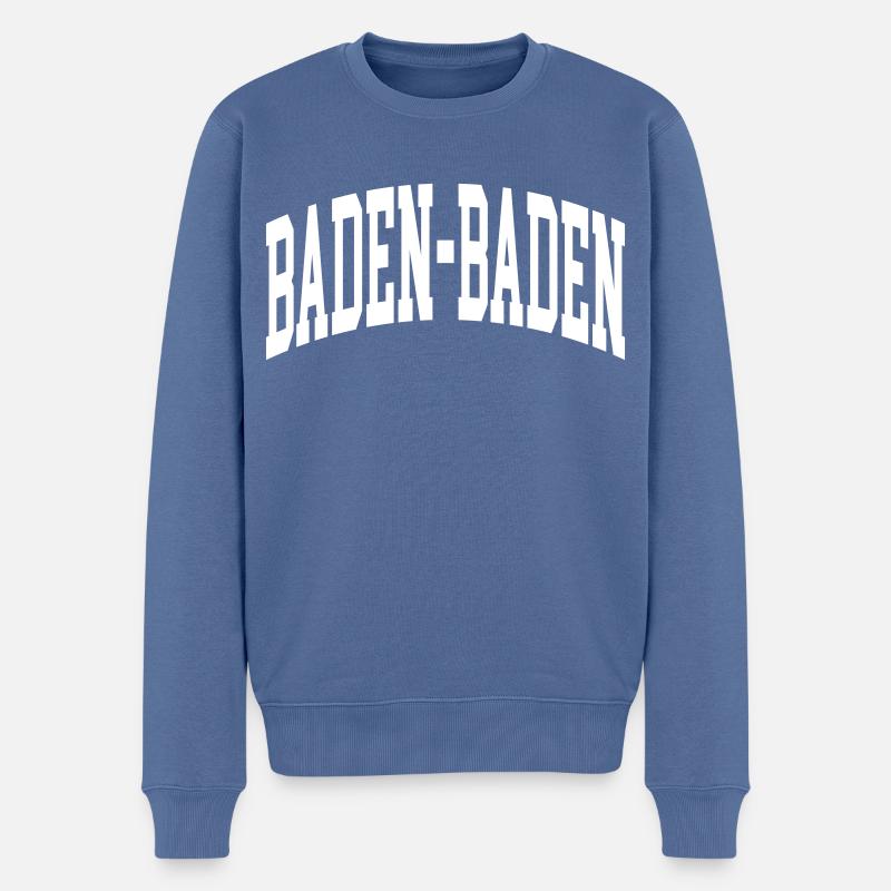 Baden-Baden - Männer Premium Bio Pullover - Taubenblau