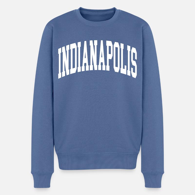 Indianapolis - Männer Premium Bio Pullover - Taubenblau