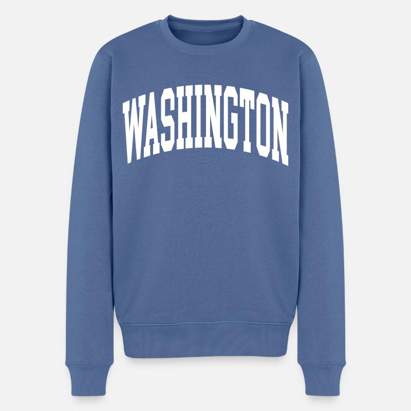 Washington - Männer Premium Bio Pullover - Taubenblau
