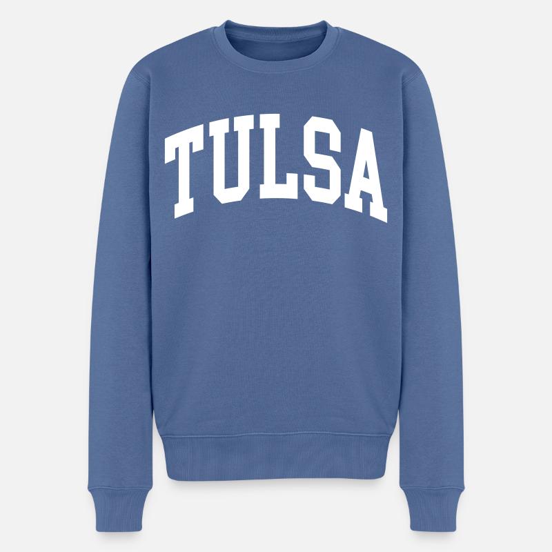 Tulsa - Männer Premium Bio Pullover - Taubenblau