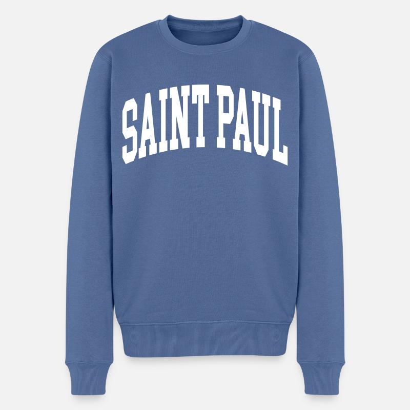 Saint Paul - Männer Premium Bio Pullover - Taubenblau