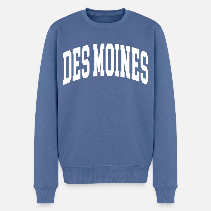 Des Moines - Pull Premium bio Homme - bleu pigeon