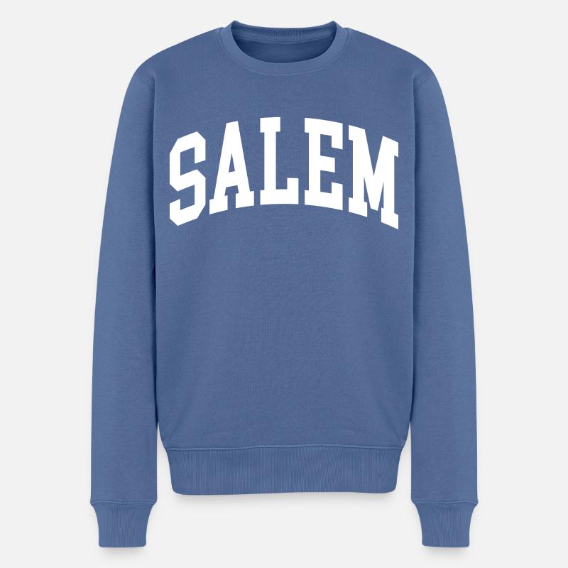 Salem - Männer Premium Bio Pullover - Taubenblau