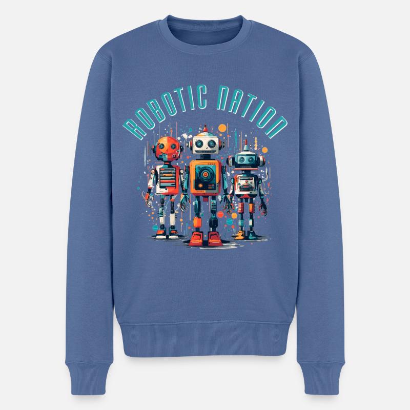 Roboter-Nation 2 - Männer Premium Bio Pullover - Taubenblau