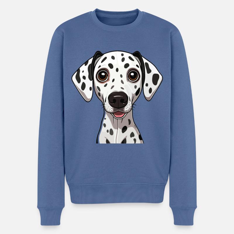 Dalmatiner - Männer Premium Bio Pullover - Taubenblau