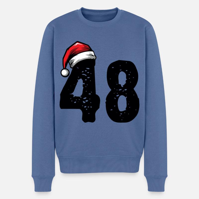 48 Zahl Weihnachten - Männer Premium Bio Pullover - Taubenblau