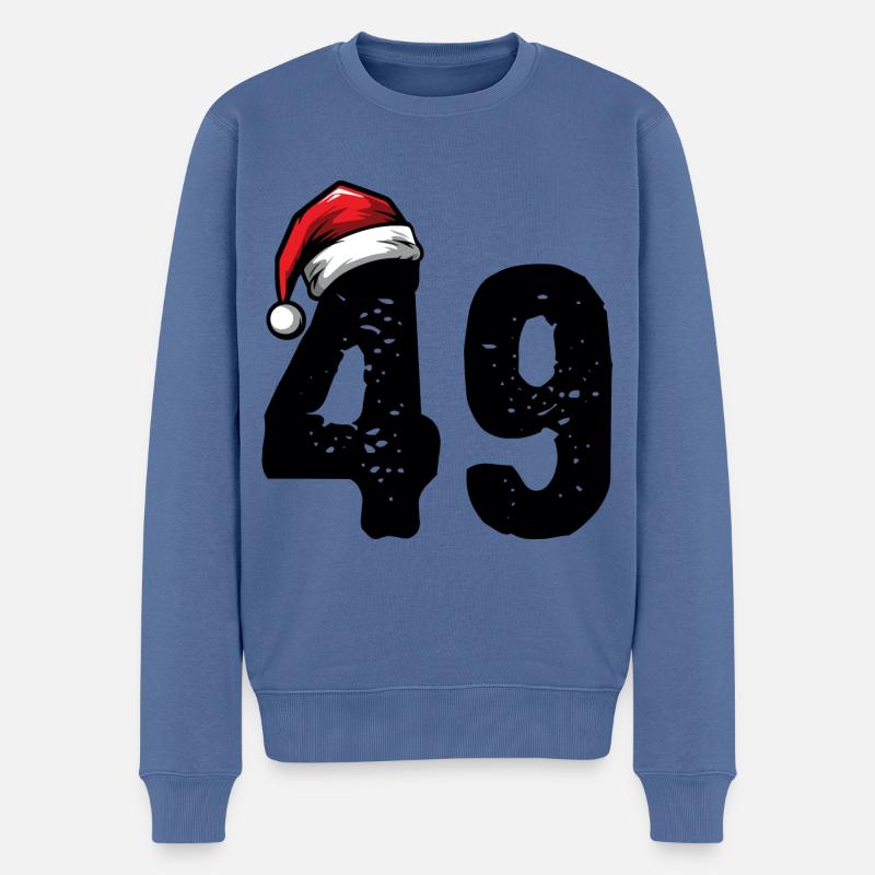 49 Numéro Noël - Pull Premium bio Homme - bleu pigeon