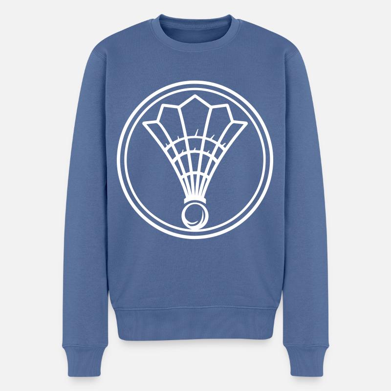 Badminton Symbol Mannschaft - Männer Premium Bio Pullover - Taubenblau