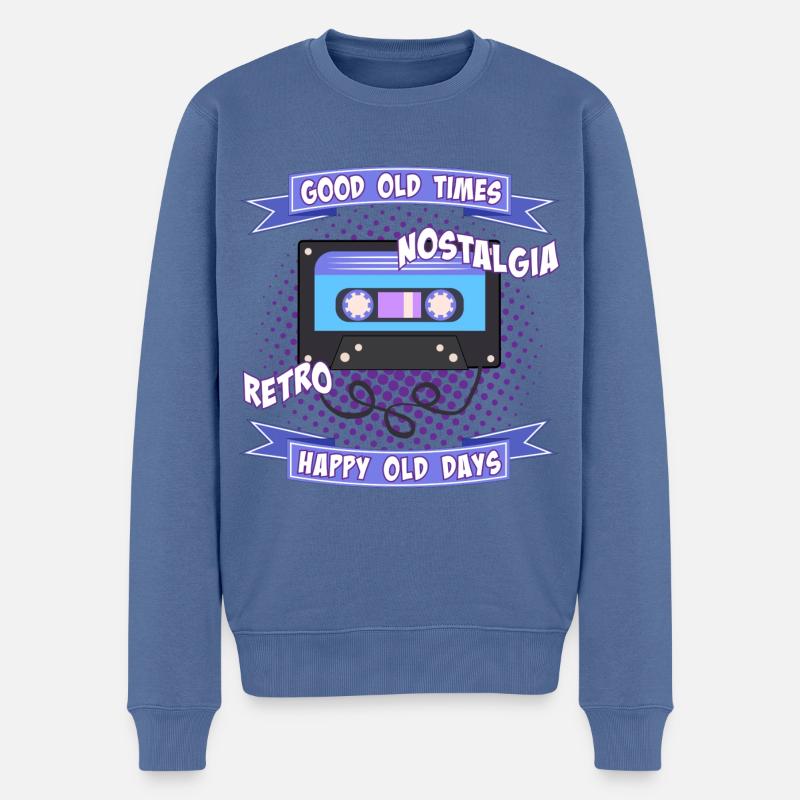 Tape Kassette Retro Nostalgie Walkman Musik - Männer Premium Bio Pullover - Taubenblau