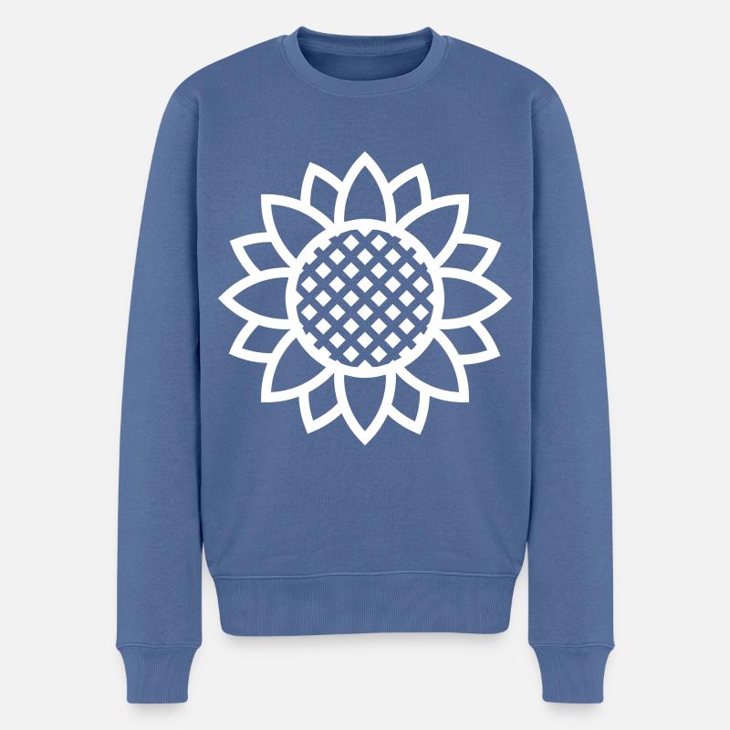 Sonnenblume Icon Symbol - Männer Premium Bio Pullover - Taubenblau