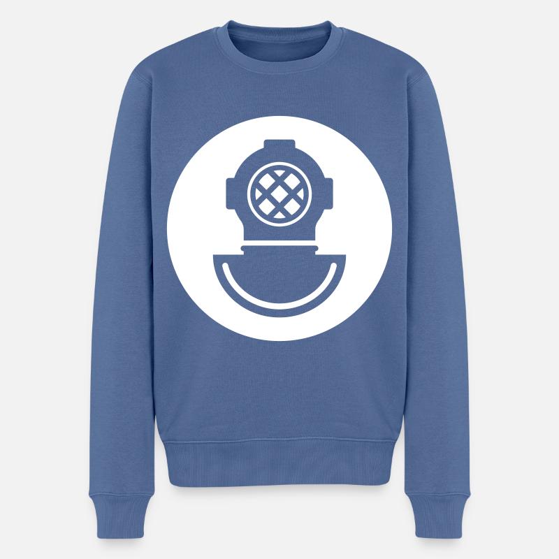Taucherhelm Tauchen symbol - Männer Premium Bio Pullover - Taubenblau