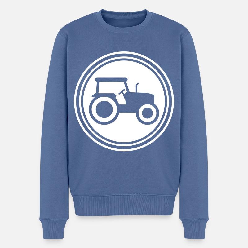Traktor icon Silhouette - Männer Premium Bio Pullover - Taubenblau