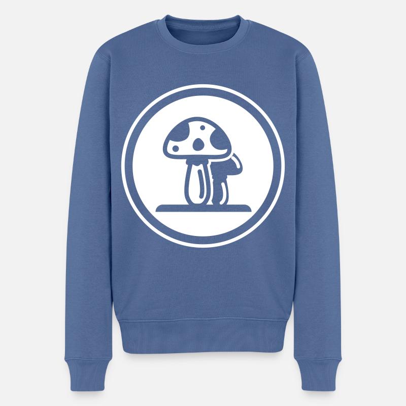 Pilze Symbol - Männer Premium Bio Pullover - Taubenblau