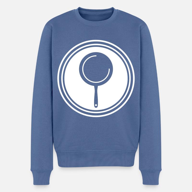 Cuisine pan - Pull Premium bio Homme - bleu pigeon