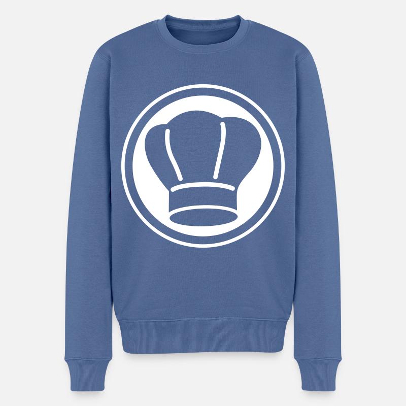 Kochmütze Symbol - Männer Premium Bio Pullover - Taubenblau