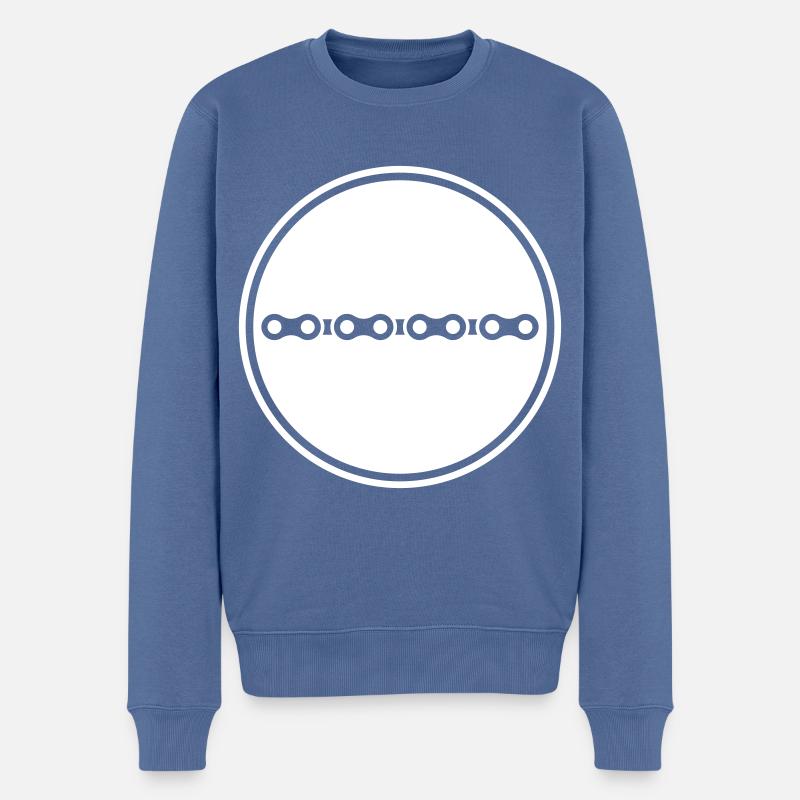Fahrrad Kette - Männer Premium Bio Pullover - Taubenblau