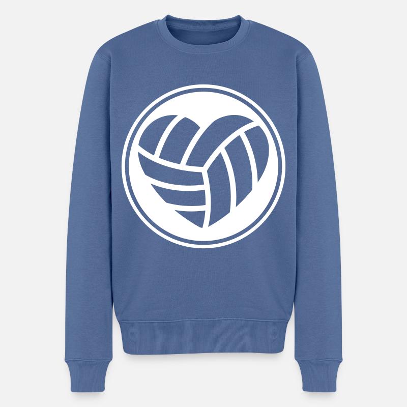 Cœur de volleyball - Pull Premium bio Homme - bleu pigeon