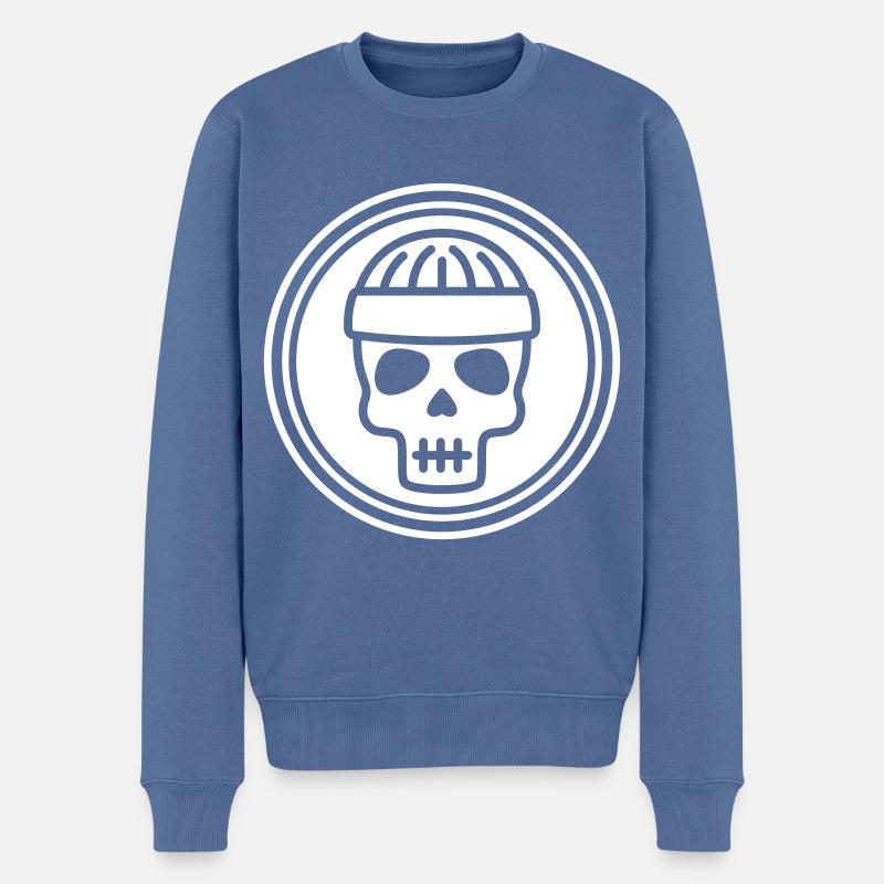 Skull kopf icon - Männer Premium Bio Pullover - Taubenblau