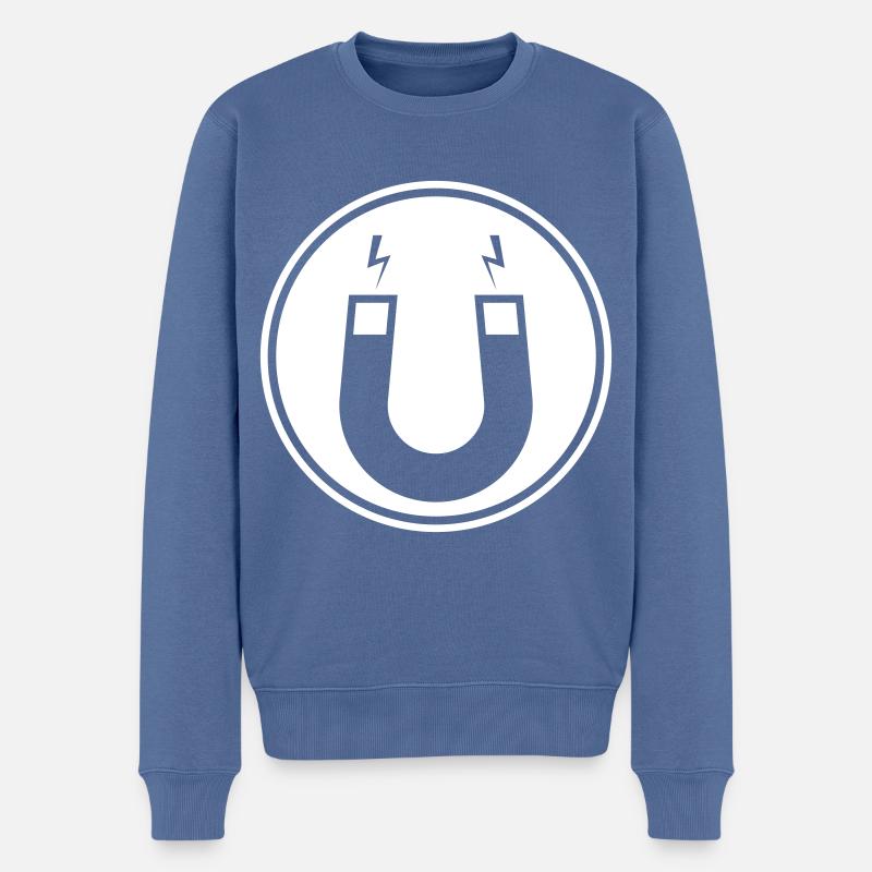 Aimant en fer à cheval - Pull Premium bio Homme - bleu pigeon
