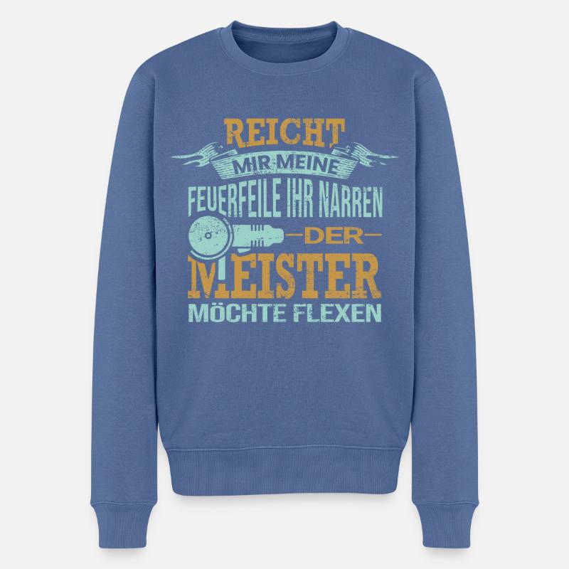 Pflasterer Spruch Geschenk - Männer Premium Bio Pullover - Taubenblau
