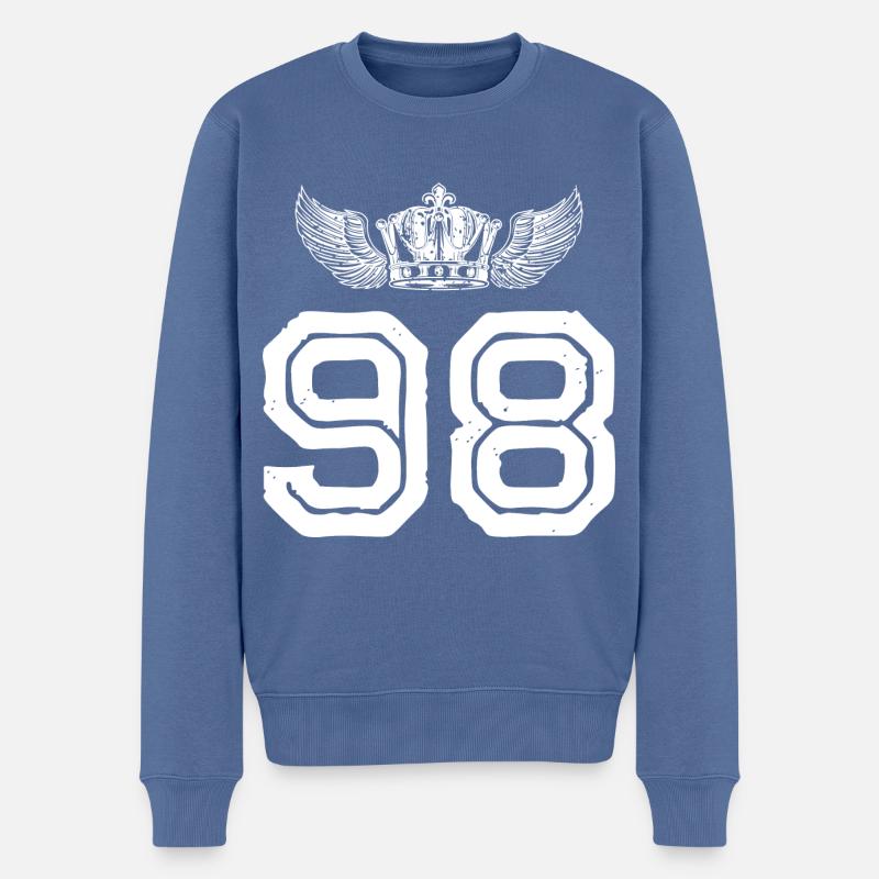 98 Couronne numérique - Pull Premium bio Homme - bleu pigeon