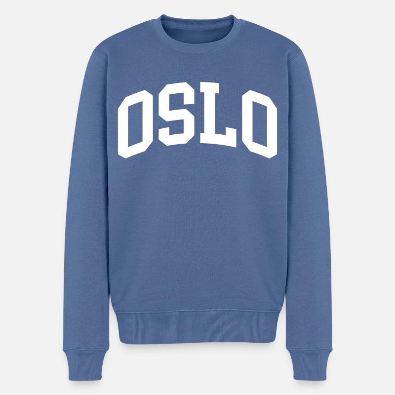Oslo - Männer Premium Bio Pullover - Taubenblau