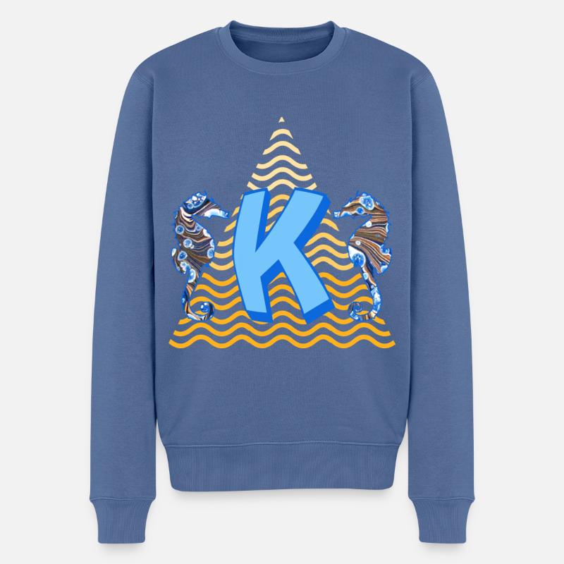 Seahorse E 262 K - Pull Premium bio Homme - bleu pigeon