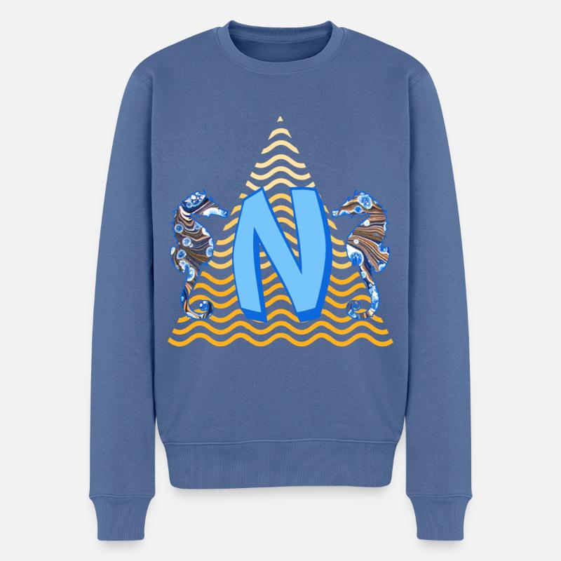 Seahorse E 262 N - Pull Premium bio Homme - bleu pigeon