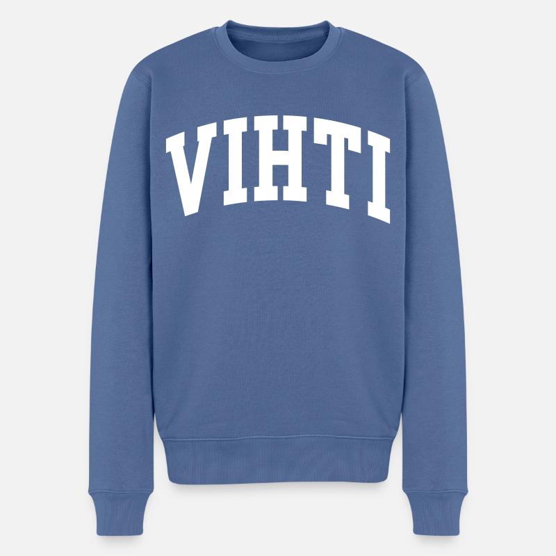 Vihti - Männer Premium Bio Pullover - Taubenblau