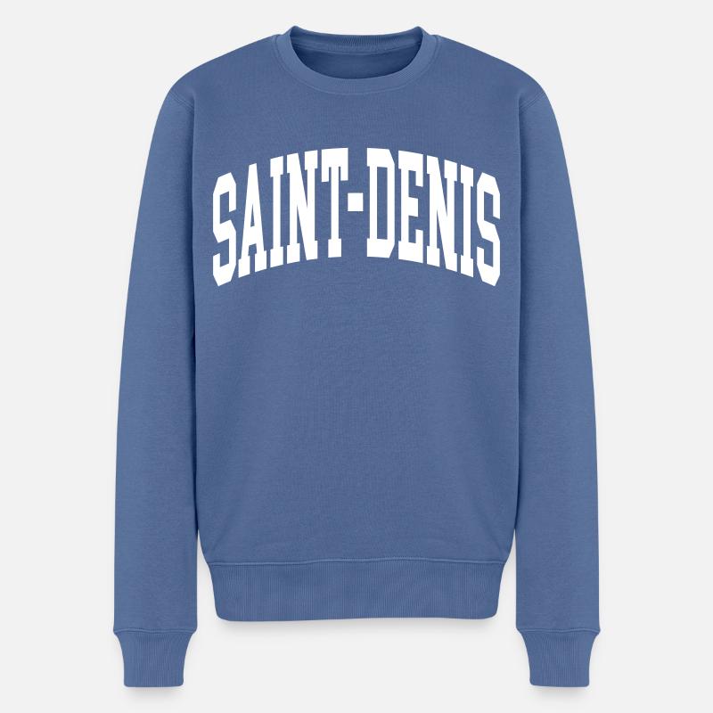 Saint-Denis - Männer Premium Bio Pullover - Taubenblau
