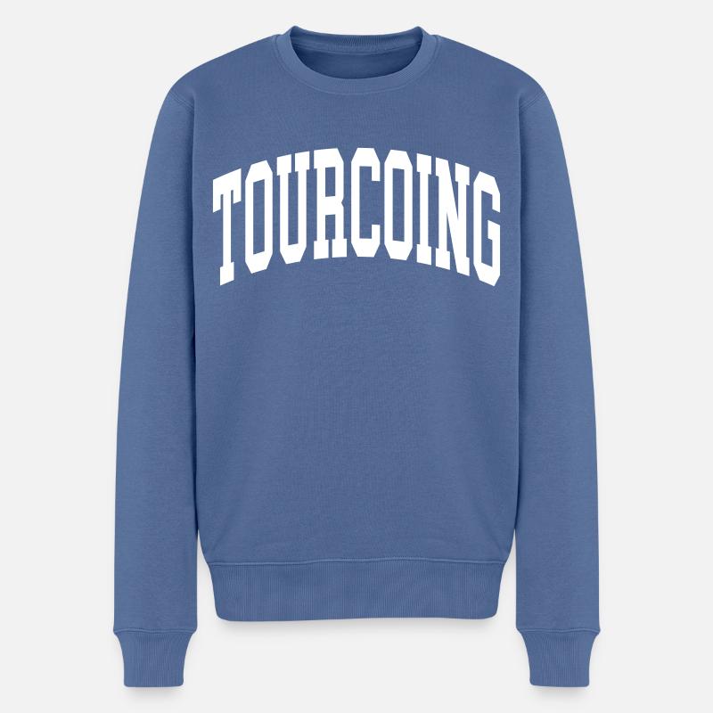 Tourcoing - Männer Premium Bio Pullover - Taubenblau