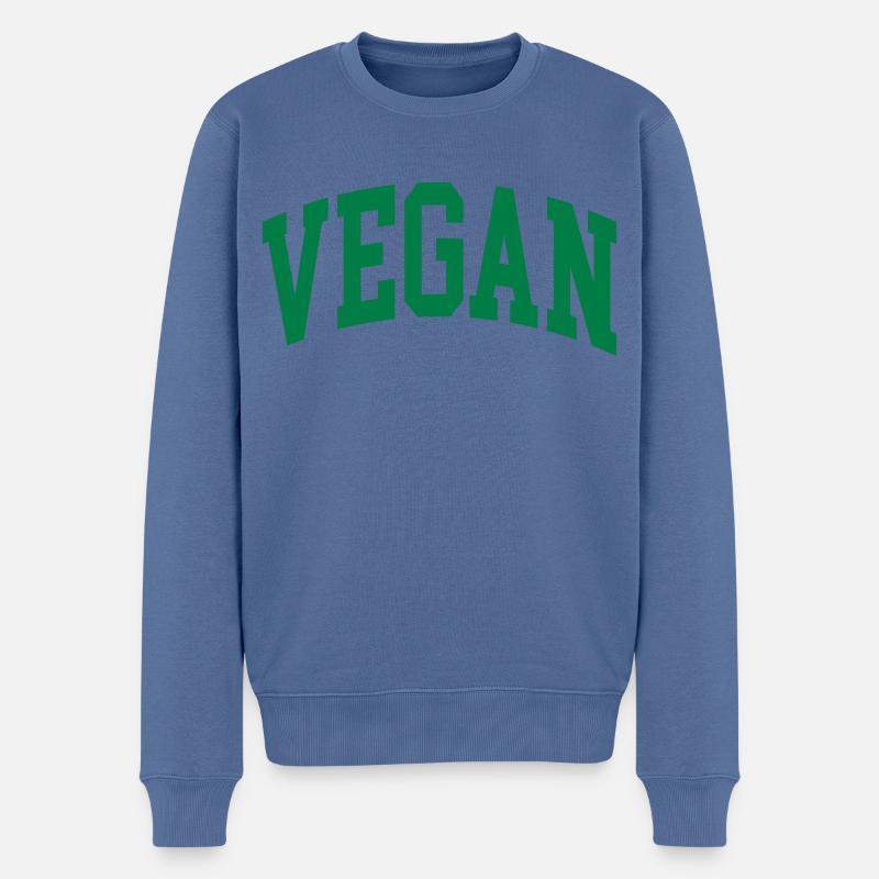 Vegan - Männer Premium Bio Pullover - Taubenblau