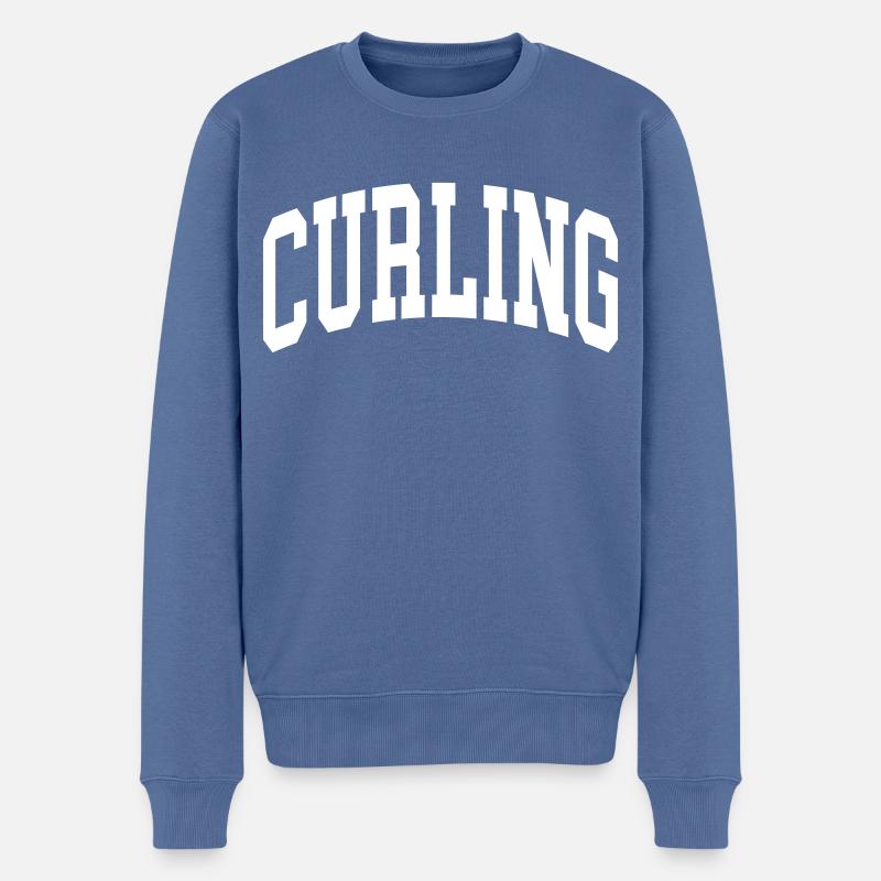 Curling - Männer Premium Bio Pullover - Taubenblau