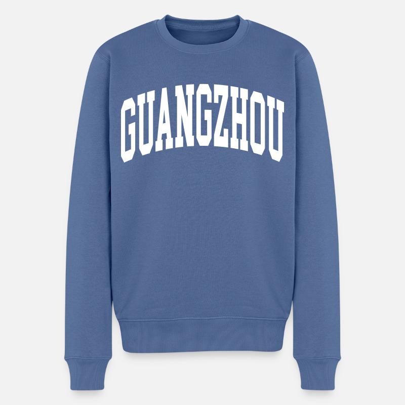Guangzhou - Männer Premium Bio Pullover - Taubenblau