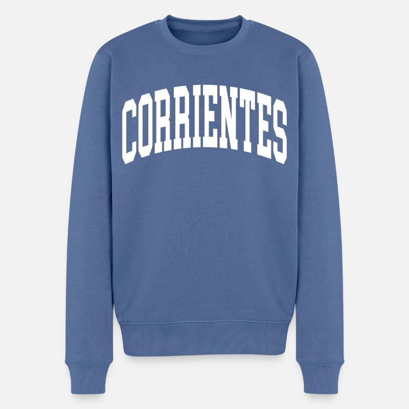 Corrientes - Männer Premium Bio Pullover - Taubenblau