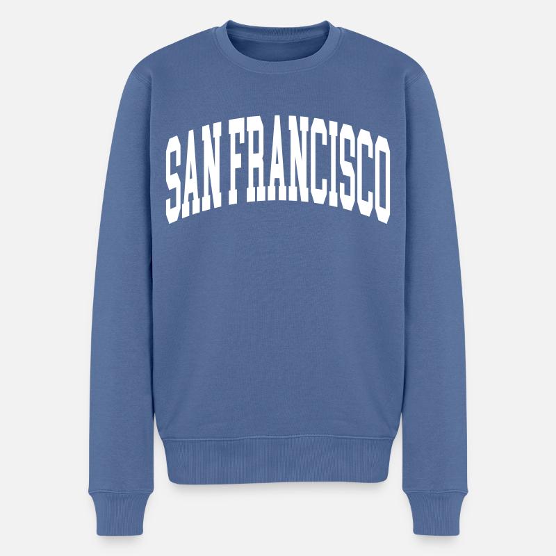 San Francisco - Männer Premium Bio Pullover - Taubenblau