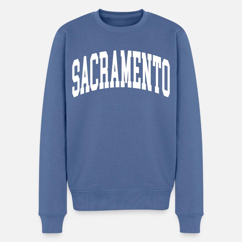 Sacramento - Männer Premium Bio Pullover - Taubenblau