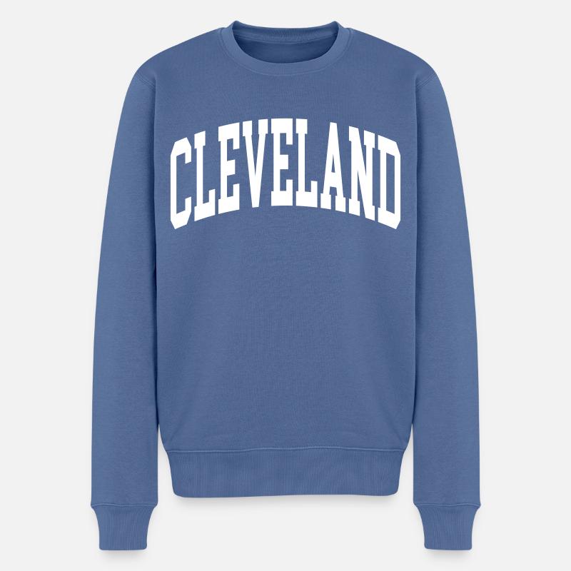 Cleveland - Männer Premium Bio Pullover - Taubenblau