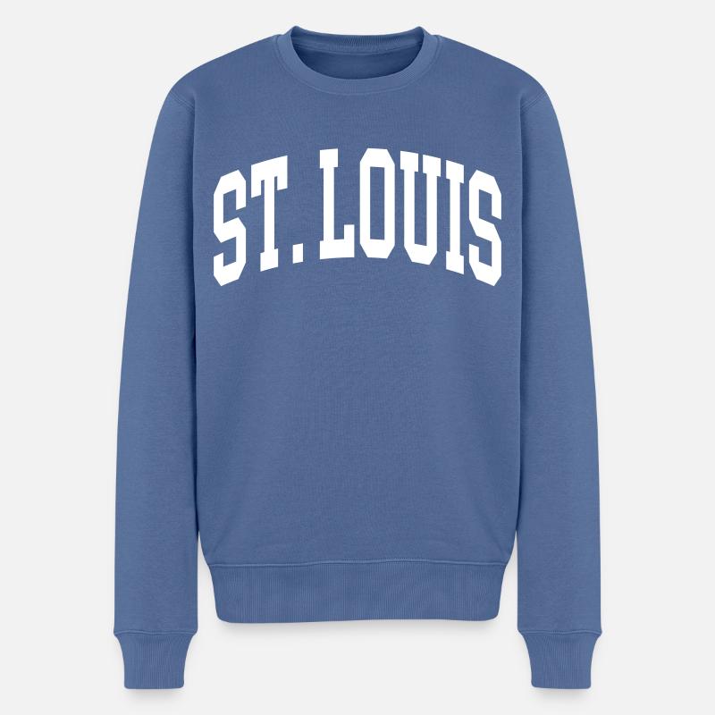 St. Louis - Männer Premium Bio Pullover - Taubenblau
